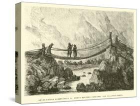 Swing-Bridge Constructed of Osiers Between Urubamba and Ollantay-Tampu-Édouard Riou-Stretched Canvas