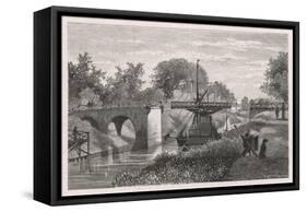 Swing Bridge on the Sodertelge Canal Sweden-S. Hallbeck-Framed Stretched Canvas