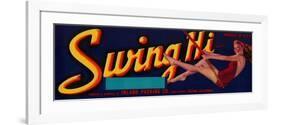 Swing Hi Peach Label - Fresno, CA-Lantern Press-Framed Premium Giclee Print