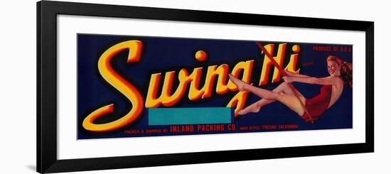 Swing Hi Peach Label - Fresno, CA-Lantern Press-Framed Art Print