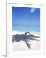 Swing on the Beach Above Palm Tree Shadow-null-Framed Photographic Print