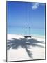 Swing on the Beach Above Palm Tree Shadow-null-Mounted Photographic Print