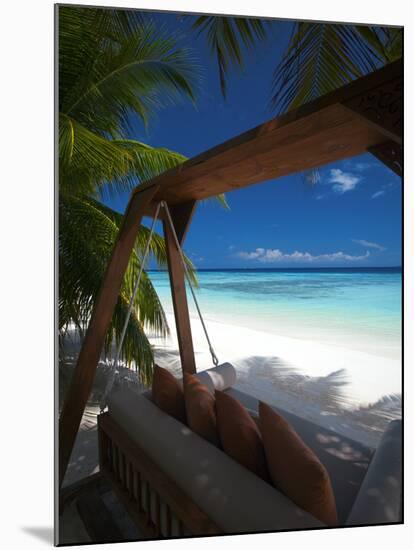 Swing on Tropical Beach, Maldives, Indian Ocean, Asia-Sakis Papadopoulos-Mounted Photographic Print