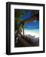 Swing on Tropical Beach, Maldives, Indian Ocean, Asia-Sakis Papadopoulos-Framed Photographic Print