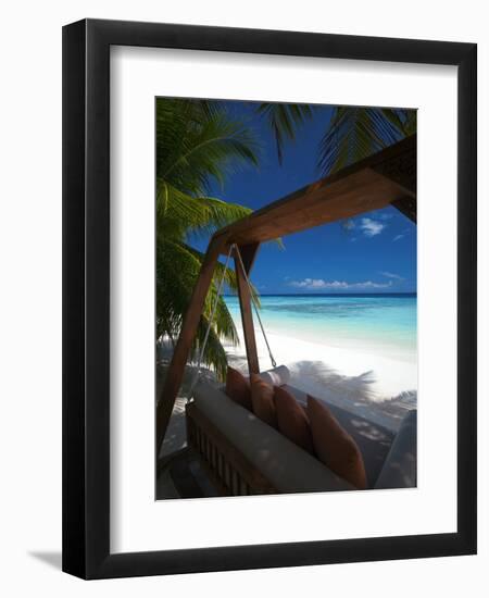 Swing on Tropical Beach, Maldives, Indian Ocean, Asia-Sakis Papadopoulos-Framed Photographic Print