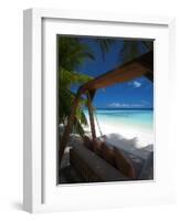 Swing on Tropical Beach, Maldives, Indian Ocean, Asia-Sakis Papadopoulos-Framed Photographic Print