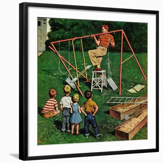 "Swing-set", June 16, 1956-Amos Sewell-Framed Giclee Print