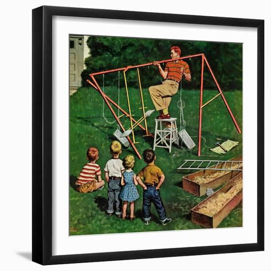 "Swing-set", June 16, 1956-Amos Sewell-Framed Premium Giclee Print