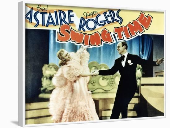 Swing Time, L-R: Ginger Rogers, Fred Astaire, 1936-null-Framed Art Print