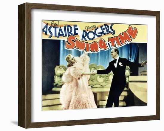 Swing Time, L-R: Ginger Rogers, Fred Astaire, 1936-null-Framed Art Print