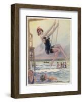 Swinging and Flirting-L. Usasal-Framed Art Print