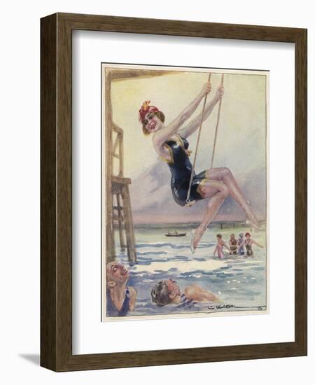 Swinging and Flirting-L. Usasal-Framed Art Print