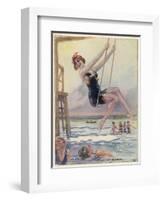 Swinging and Flirting-L. Usasal-Framed Art Print