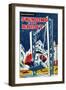 Swinging Baby Robot-null-Framed Art Print