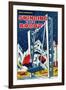 Swinging Baby Robot-null-Framed Art Print