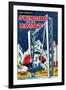 Swinging Baby Robot-null-Framed Art Print