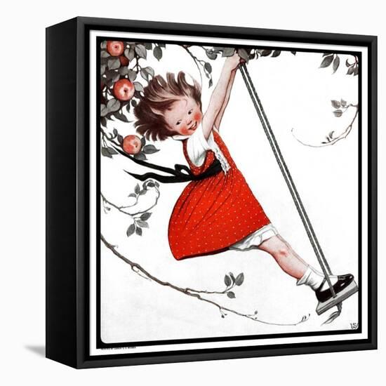 "Swinging in the Apple Tree,"August 15, 1925-Sarah Stilwell Weber-Framed Stretched Canvas
