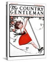 "Swinging in the Apple Tree," Country Gentleman Cover, August 15, 1925-Sarah Stilwell Weber-Stretched Canvas