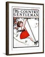 "Swinging in the Apple Tree," Country Gentleman Cover, August 15, 1925-Sarah Stilwell Weber-Framed Giclee Print