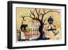 Swinging Skeleton Graveyard Salem 3 miles-sylvia pimental-Framed Art Print