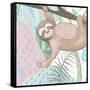 Swinging Sloth-Elizabeth Medley-Framed Stretched Canvas