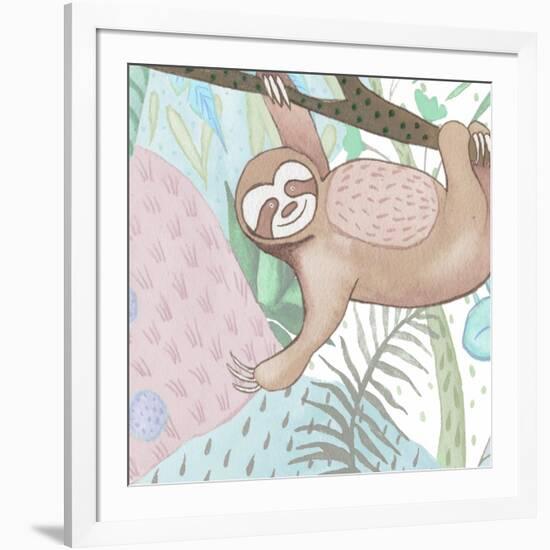 Swinging Sloth-Elizabeth Medley-Framed Art Print