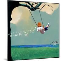 Swinging-Nancy Tillman-Mounted Premium Giclee Print