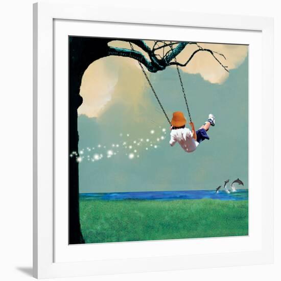 Swinging-Nancy Tillman-Framed Art Print