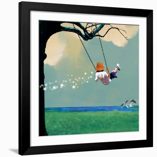 Swinging-Nancy Tillman-Framed Art Print