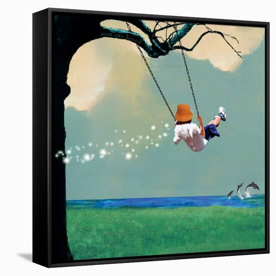 Swinging-Nancy Tillman-Framed Stretched Canvas