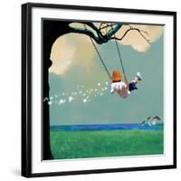 Swinging-Nancy Tillman-Framed Giclee Print