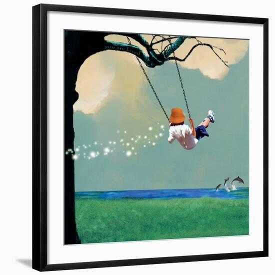 Swinging-Nancy Tillman-Framed Giclee Print