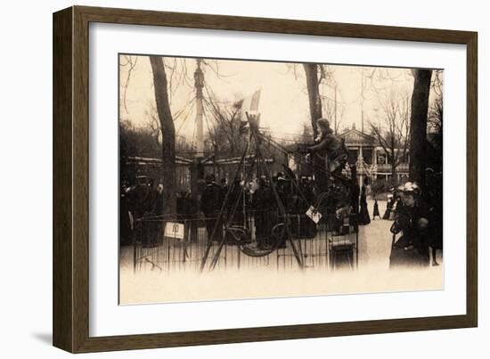 Swings on the Champs Élysées, Paris, 1905-null-Framed Giclee Print