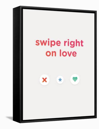 Swipe Right on Love-null-Framed Stretched Canvas