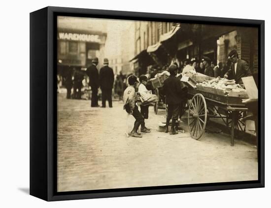 Swiping behind the Cop's Back, Boston, Massachusetts, c.1909-Lewis Wickes Hine-Framed Stretched Canvas