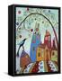 Swirl Tree Bird & Houses-Karla Gerard-Framed Stretched Canvas