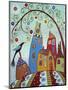 Swirl Tree Bird & Houses-Karla Gerard-Mounted Premium Giclee Print