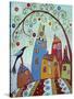 Swirl Tree Bird & Houses-Karla Gerard-Stretched Canvas