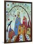 Swirl Tree Bird & Houses-Karla Gerard-Framed Premium Giclee Print