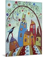 Swirl Tree Bird & Houses-Karla Gerard-Mounted Premium Giclee Print