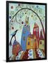 Swirl Tree Bird & Houses-Karla Gerard-Framed Premium Giclee Print