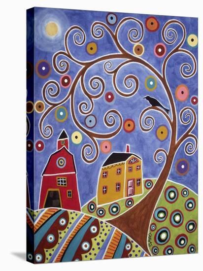 Swirl Tree House & Barn-Karla Gerard-Stretched Canvas