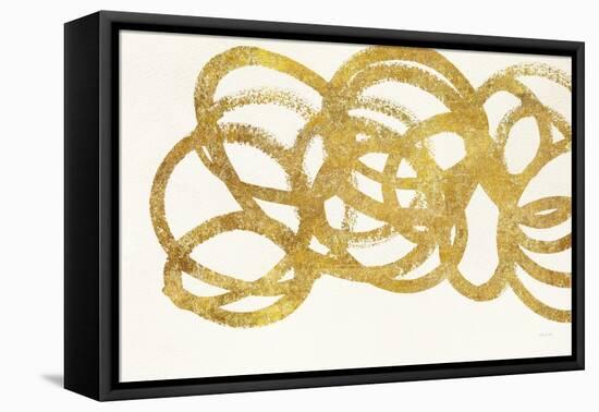 Swirling Element I Crop I Gold-Shirley Novak-Framed Stretched Canvas