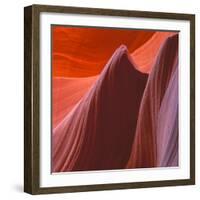 Swirling Sandstone Formations in Lower Antelope Canyon Near Page, Arizona-John Lambing-Framed Photographic Print