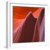 Swirling Sandstone Formations in Lower Antelope Canyon Near Page, Arizona-John Lambing-Framed Photographic Print