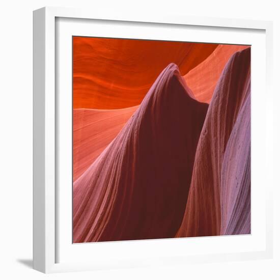 Swirling Sandstone Formations in Lower Antelope Canyon Near Page, Arizona-John Lambing-Framed Photographic Print