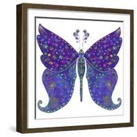 Swirls Butterfly-Delyth Angharad-Framed Giclee Print