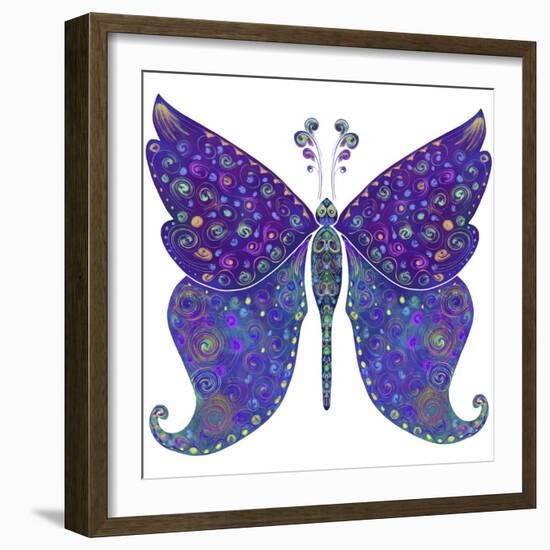 Swirls Butterfly-Delyth Angharad-Framed Giclee Print