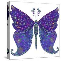 Swirls Butterfly-Delyth Angharad-Stretched Canvas