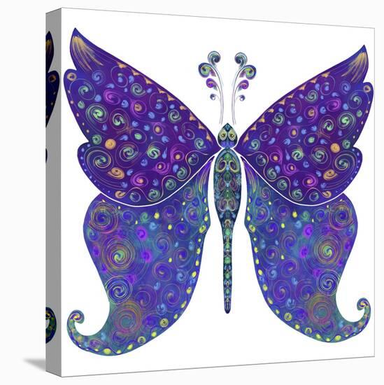 Swirls Butterfly-Delyth Angharad-Stretched Canvas